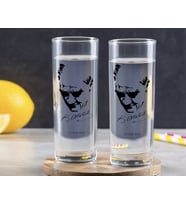 BK Gift Kişiye Özel Renkli Baskılı Atatürk Temalı İkili Vodka Bardağı-25 (Beyaz)