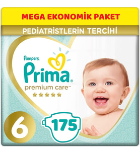 Prima Premium Care Bebek Bezi Beden:6 (13+Kg) Extra Large 175 Adet Mega Ekonomik Pk