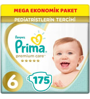 Prima Premium Care Bebek Bezi Beden:6 (13+Kg) Extra Large 175 Adet Mega Ekonomik Pk