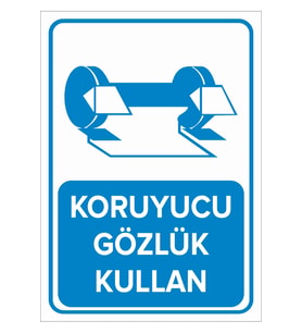MIGNATIS - Koruyucu Gözlük Kullan Levhası - Sac Malzeme 25x35cm