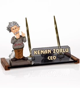 Einstein Biblolu Masa İsimlik Yönetici Hediye Masa İsimliği