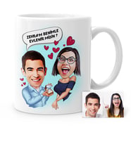 BK Gift Kişiye Özel Benimle Evlenir Misin Karikatür Beyaz Kupa Bardak  3
