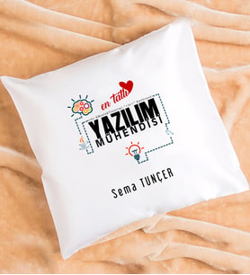 Mesajlı Yazılım Mühendisi Tasarımlı Kişiye Özel Hediye Yazılım Mühendisi Yastık