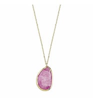 14 Ayar Altın Kolye Pembe Taşlı 1.50 Gram (Çok Renkli)
