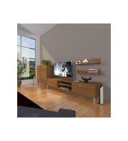 Decoraktiv Eko On Slm Dvd Krom Ayaklı Tv Ünitesi Tv Sehpası (Ceviz)
