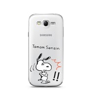 Snoopy Tasarımlı Süper Şeffaf Silikon Telefon Kılıfı Samsung Grand Neo