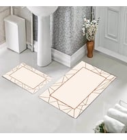Banyo Halısı Ikili Klozet Takımı Kaymaz Tabanlı (60 xm x 100 cm + 40 cm x 60 cm) 