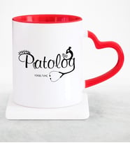 BK Gift Kişiye Özel Mesleki Patolog Kırmızı Kalpli Kupa Bardak