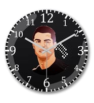 Cristiano  Ronaldo Duvar Saati Bombeli Gercek Cam