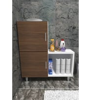 Moonlife 2 Kapaklı L Çok Amaçlı Banyo Dolabı Ceviz