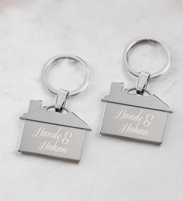 BK Gift Kişiye Özel İsimli  2'li Metal Ev Anahtarlık