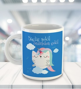 Meow Saçlar Şekil Önümden Çekil Temalı Kupa Bardak 81527