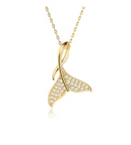 Balık Kuyruğu Altın Kaplama Gümüş Kolye