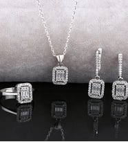Else Silver Trapez Gümüş Set