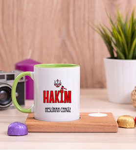 Hakim Ahşap Altlıklı Mumlu Yeşil Kupa Bardak