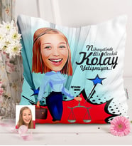 BK Gift Kişiye Özel Bayan Avukat Karikatürlü  Yastık  3
