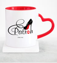 BK Gift Kişiye Özel Mesleki Patron Kırmızı Kalpli Kupa Bardak  1