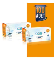 Eos Medical Tip IIR Meltblown Filtreli 3 Katlı Tıbbi Yüz Maskesi - 100 Adet (Beyaz)
