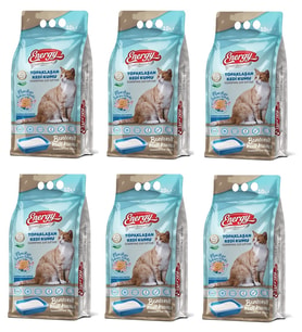 Energy Bentonit Kedi Kumu Marsilya Sabunu Kokulu 10 Lt - 6 Paket - Toplam 60 Lt