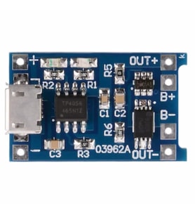TP4056 Korumalı Lityum Lipo Pil Şarj Devresi Micro Usb Batarya