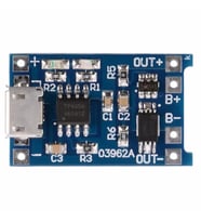 TP4056 Korumalı Lityum Lipo Pil Şarj Devresi Micro Usb Batarya