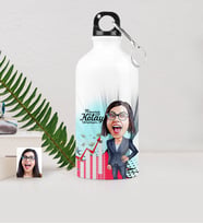 BK Gift Kişiye Özel Bayan Ceo Karikatürlü Metal Suluk 500 Ml 2