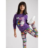 DeFacto Kız Çocuk Kral Şakir Lisanslı Tunik Boy Sweatshirt S5730A620AU (Mor)