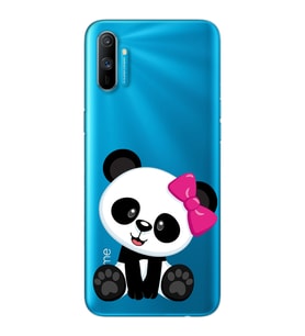 Panda Tasarımlı Süper Şeffaf Silikon Telefon Kılıfı Oppo Realmi C3