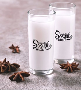 BK Gift Kişiye Özel Renkli Baskılı Sosyal İçici İkili Rakı Bardağı Seti-2 (Beyaz)