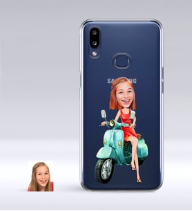BK Gift Kişiye Özel Bayan Karikatürlü Samsung Galaxy A10s İnce Şeffaf Silikon Telefon Kapağı-24 (Beyaz)