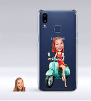 BK Gift Kişiye Özel Bayan Karikatürlü Samsung Galaxy A10s İnce Şeffaf Silikon Telefon Kapağı-24 (Beyaz)