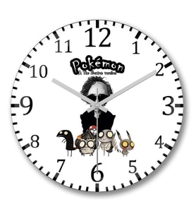 Pokemon Tim Burton Duvar Saati Bombeli Gercek Cam