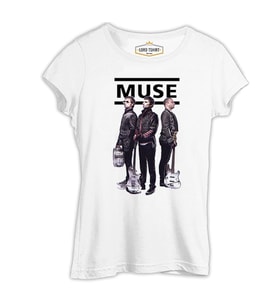 Muse - Grup Beyaz Kadın Tshirt