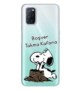 Snoopy Tasarımlı Süper Şeffaf Silikon Telefon Kılıfı Oppo A52-A72