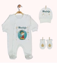 Pia Baby Gl 1934-01 İsme Özel Üçlü Tulum Set