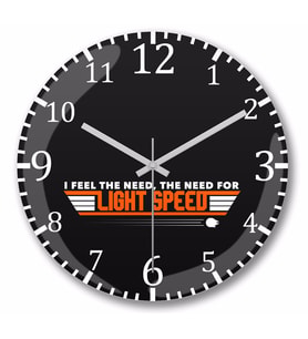 Star Wars Light Speed Duvar Saati Bombeli Gercek Cam