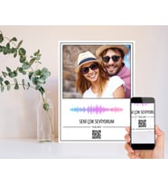 BK Gift Kişiye Özel Fotoğraflı QR Kodlu Ahşap Tablo-1