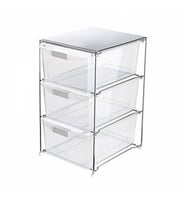 Çocuk Odası 3 Katlı Organizer Plastik Çekmeceli Dolap (Krom)