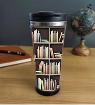 Kitaplık Tasarım 400 ml Termos Bardak (Siyah)
