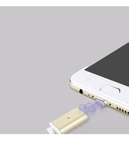 Apple iPhone Lightning Manyetik Mıknatıslı Şarj Kablosu - MAN253 Gri Açık