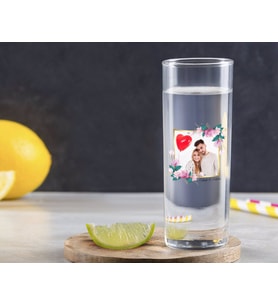 BK Gift Kişiye Özel Renkli Baskılı İsimli Fotoğraflı Vodka Bardağı-30 (Beyaz)
