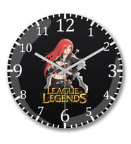 League Of Legends Katarina Duvar Saati Bombeli Gercek Cam