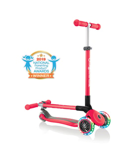 Globber Scooter Primo Katlanabilir Işıklı Kırmızı (Standart)