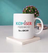 Komiser Yardımcısı Kupa Bardak ve Taş Bardak Altlığı Seti