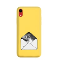 Iphone XR Mektup Tasarımlı Sarı Lansman Telefon Kılıfı