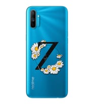 Papatya Harf Tasarım Süper Şeffaf Silikon Telefon Kılıfı Oppo Realmi C3 Z-Harfi