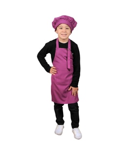 Mutfak Önlüğü Şapkalı(Çocuklar İçin) Mor