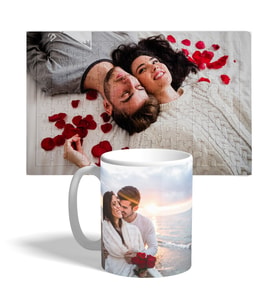Kişiye Özel Fotoğraflı Romantik Puzlle & Kişiye Özel Tasrım Kupa Bardak