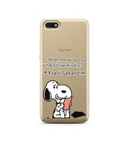Snoopy Tasarımlı Süper Şeffaf Silikon Telefon Kılıfı Huawei Honor 7s - y5 2018 