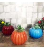Üfleme Tekniğiyle, Elle Yapılmış Cam Kabak 3'lü Biblo HD711